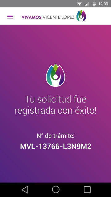 Pantalla de la aplicación mi barrio